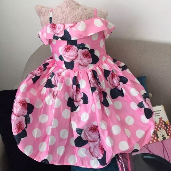 Toddler Girl Floral Flower Girl Boutique Dress 3T - Picture 3 of 4